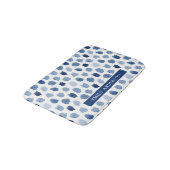 " blauwe marine indigo waterverf cirkels " modern  badmat (Gekanteld)