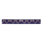 Blauwe Marine Marine Navy Gouden Kerst Decor Lint (Voorkant)