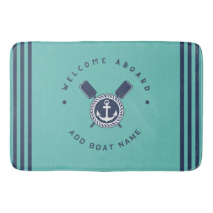 Blauwe Marine Nautical Anker jacht club boot team  Badmat