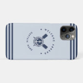 Blauwe Marine Nautical Anker jacht club boot team Case-Mate iPhone Case (Achterkant (horizontaal))