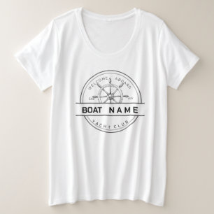 Blauwe marine Nautisch Anker jachtclub boot jachth Grote Maat T-shirt