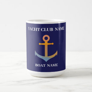 Blauwe marine Nautisch Anker jachtclub boot jachth Koffiemok