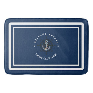 Blauwe Marine Nautische Anker jacht club boot jach Badmat