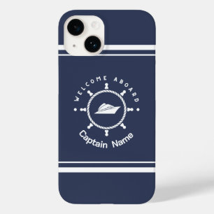 Blauwe Marine Nautische Anker jacht club boot jach Case-Mate iPhone 14 Hoesje