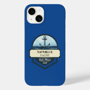 Blauwe Marine Nautische Anker jacht club boot jach Case-Mate iPhone 14 Hoesje