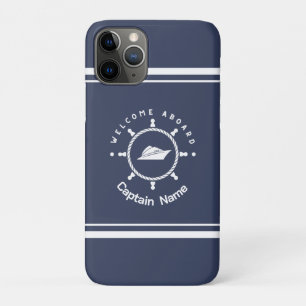 Blauwe Marine Nautische Anker jacht club boot jach iPhone 11 Pro Hoesje