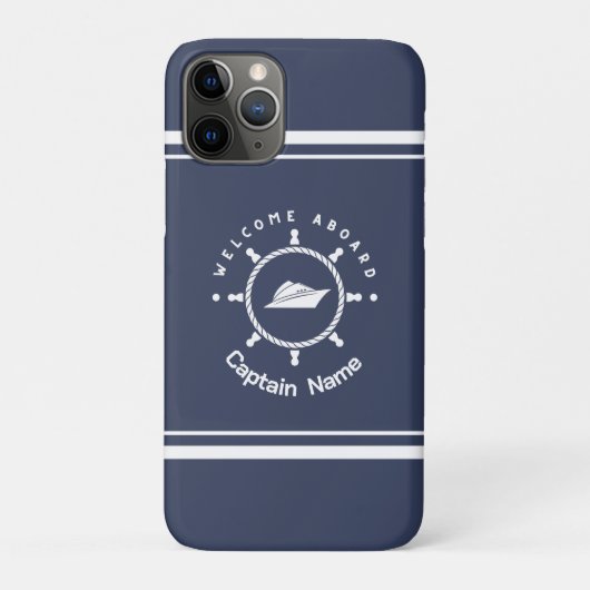 Blauwe Marine Nautische Anker jacht club boot jach Case-Mate iPhone Case (Achterkant)