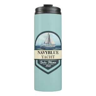 Blauwe Marine Nautische Anker jacht club boot jach Thermosbeker