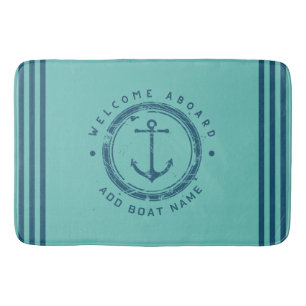Blauwe Marine Nautische Anker jacht club boot Retr Badmat