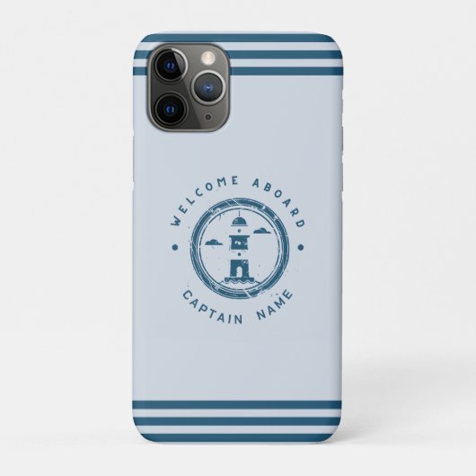Blauwe Marine Nautische Anker jacht club boot Retr Case-Mate iPhone Case (Achterkant)
