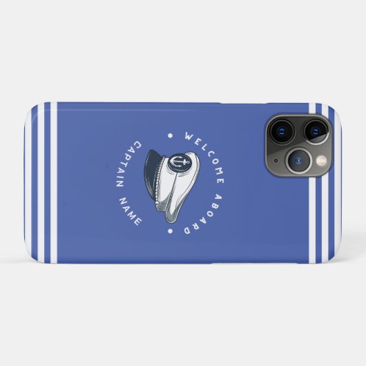 Blauwe Marine Nautische Anker jacht club boot zeil Case-Mate iPhone Case (Achterkant (horizontaal))