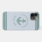 Blauwe Marine Nautische Anker jacht club boot zeil Case-Mate iPhone Case (Achterkant (horizontaal))