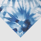 Blauwe Marine Witte Streep Tie Dye Tissuepapier (Detail)