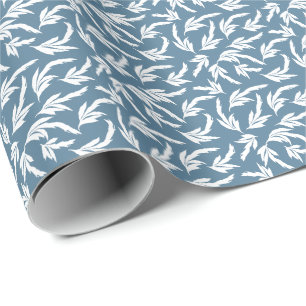 Blauwe marinebladeren bandana cadeaupapier