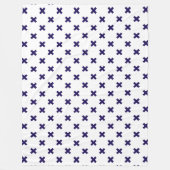 Blauwe marineschijven op witte fleece deken (Voorkant)