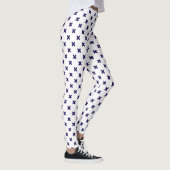 Blauwe marineschijven op witte leggings (Rechts)