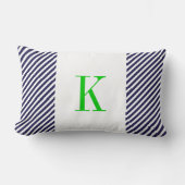 Blauwe marinier - Groene monogram Kussen (Voorkant)