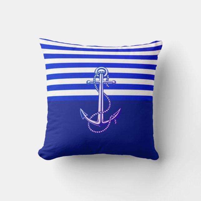 Blauwe marinier kussen (Voorkant)