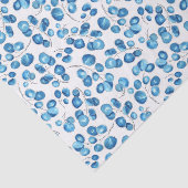 Blauwe mariniers op wit tissuepapier (Detail)