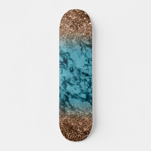 Blauwe Markering en Gouden Glitter Skateboard (Voorkant)