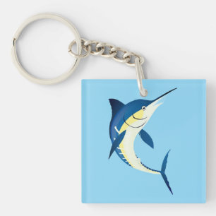 Blauwe Marlijn Acryl Sleutelhanger