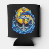 Blauwe marlijn blikjeskoeler (Achterkant)