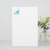 Blauwe marlijn briefpapier (Staand voorkant)