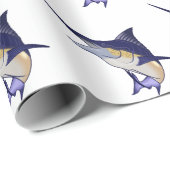 Blauwe marlijn cadeaupapier (Rol Hoek)
