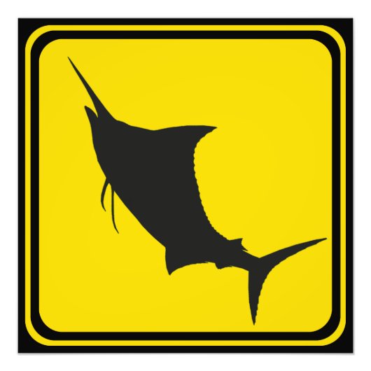 Blauwe marlijn kruising! foto afdruk (Voorkant)