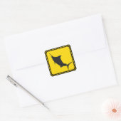 Blauwe marlijn kruising! vierkante sticker (Envelop)