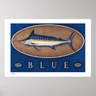 Blauwe marlijn Posters, Prints en Lijsten