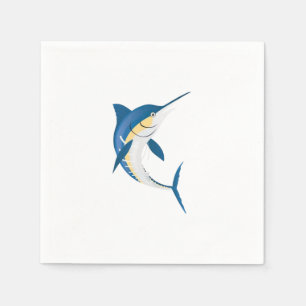 Blauwe marlijn servet