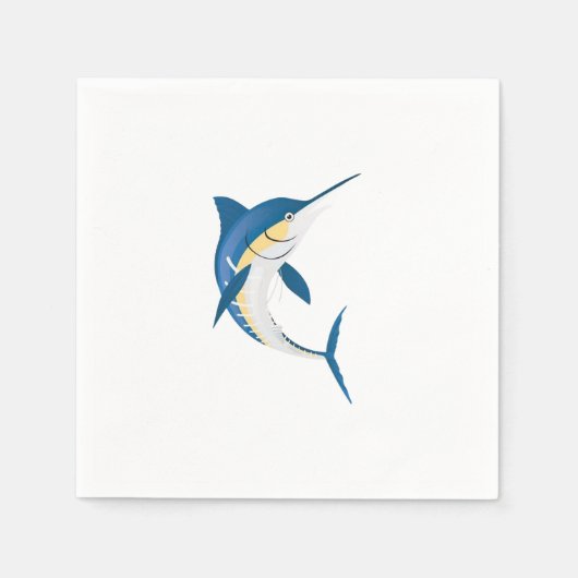 Blauwe marlijn servet (Voorkant)