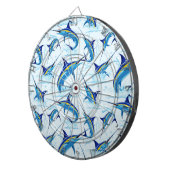 Blauwe Marlijn Springt uit Oceaan Dartbord (Voorkant Rechts)