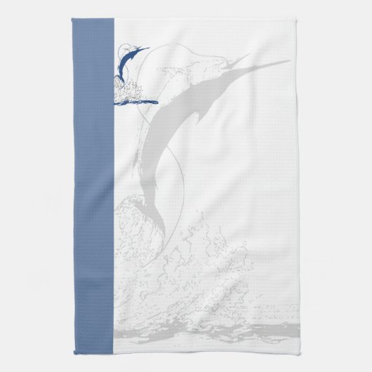 Blauwe Marlijn, Theedoek (Verticaal)