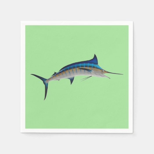 Blauwe marlijn vis servet (Voorkant)