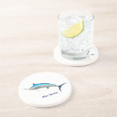 Blauwe marlijn zandsteen onderzetter (Zijkant)