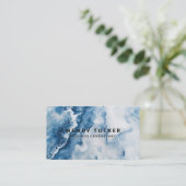 Blauwe marmer achtergrond visitekaartje (Staand voorkant)