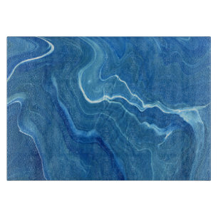 Blauwe marmer Agate Abstraction   Snijplank