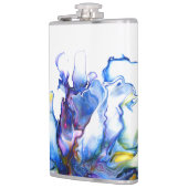 Blauwe marmer Agate Fluid Art Heupfles (Links)