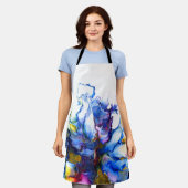 Blauwe marmer Agate Fluid Art Schort (Gedragen)