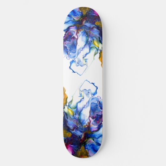 Blauwe marmer Agate Fluid Art Skateboard (Voorkant)