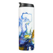 Blauwe marmer Agate Fluid Art Thermosbeker (Geroteerd rechts)