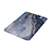 Blauwe marmer Agate Gold Glitter Glam #1 Badmat (Gekanteld)