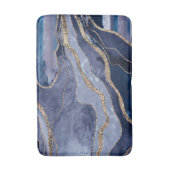 Blauwe marmer Agate Gold Glitter Glam #1 Badmat (Voorkant Verticaal)