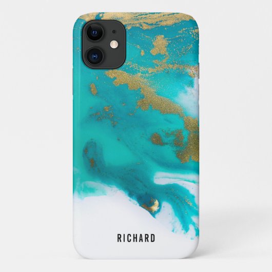 Blauwe marmer Case-Mate iPhone case (Achterkant)