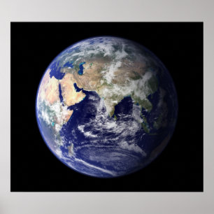 Blauwe marmer East Uitzicht Earth Poster