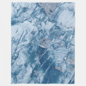 Blauwe marmer en glitter fleece deken (Voorkant)