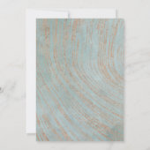 Blauwe marmer en koperbruiloft kaart (Achterkant)