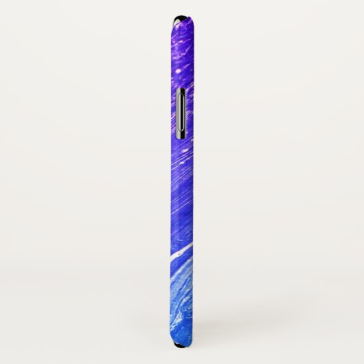 Blauwe marmer gepolijst Stone Imitation & Monogram Case-Mate iPhone Case (Achterkant / rechts)